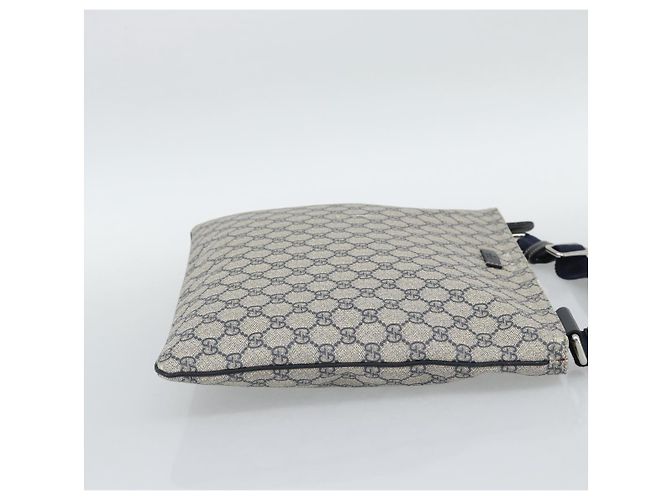 Borsa a tracolla GUCCI GG Supreme PVC Blu Navy Argento 201446 Auth mr2750A - vista 4