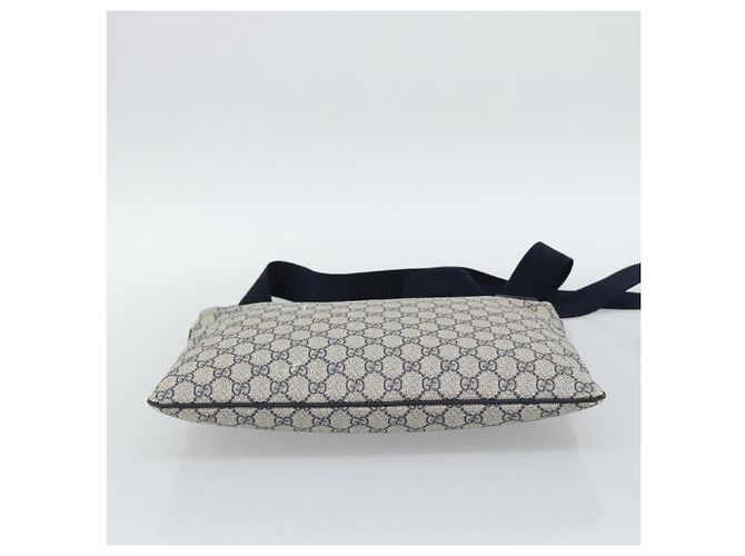Borsa a tracolla GUCCI GG Supreme PVC Blu Navy Argento 201446 Auth mr2750A - vista 5