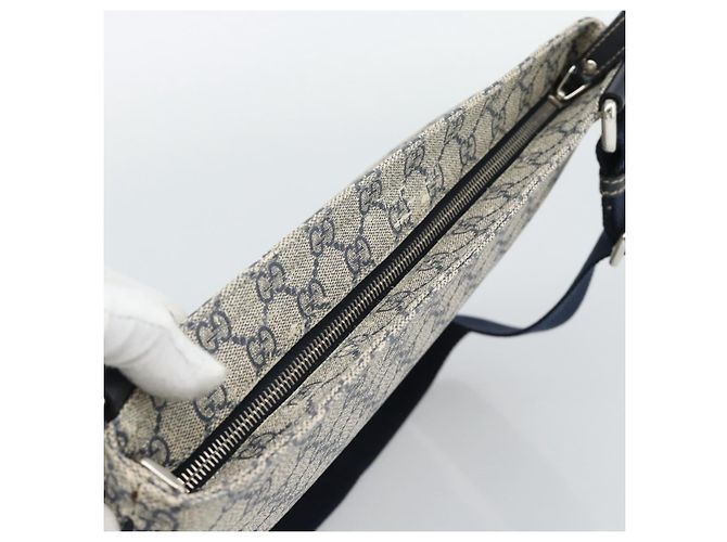 Borsa a tracolla GUCCI GG Supreme PVC Blu Navy Argento 201446 Auth mr2750A - vista 6