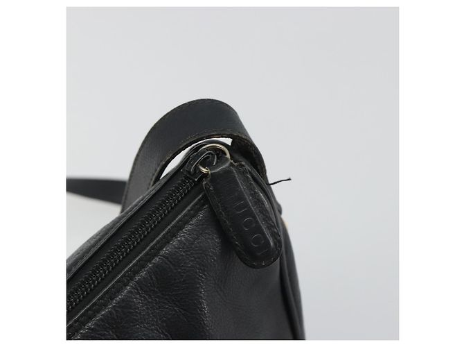 Borsa a Spalla GUCCI Horsebit in Pelle Nera e Oro Auth 186667 Nero D'oro - vista 10