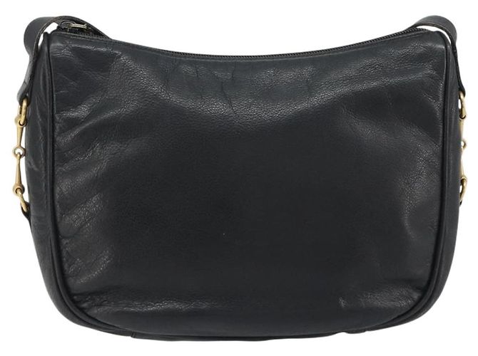 Borsa a Spalla GUCCI Horsebit in Pelle Nera e Oro Auth 186667 Nero D'oro - vista 13