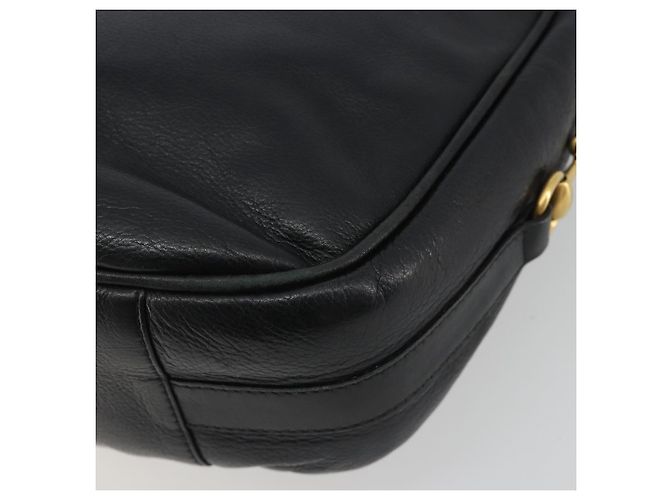 Borsa a Spalla GUCCI Horsebit in Pelle Nera e Oro Auth 186667 Nero D'oro - vista 16