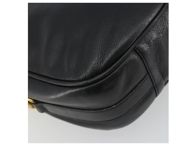 Borsa a Spalla GUCCI Horsebit in Pelle Nera e Oro Auth 186667 Nero D'oro - vista 17