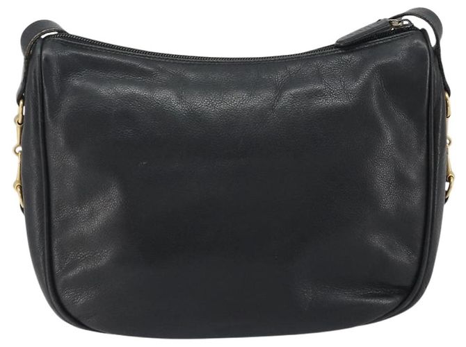 Borsa a Spalla GUCCI Horsebit in Pelle Nera e Oro Auth 186667 Nero D'oro - vista 2