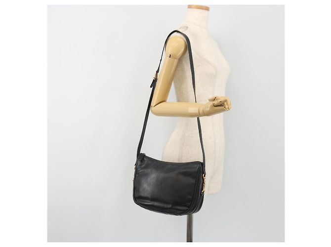 Borsa a Spalla GUCCI Horsebit in Pelle Nera e Oro Auth 186667 Nero D'oro - vista 23