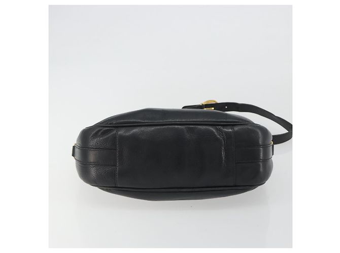 Borsa a Spalla GUCCI Horsebit in Pelle Nera e Oro Auth 186667 Nero D'oro - vista 5