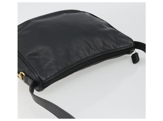 Borsa a Spalla GUCCI Horsebit in Pelle Nera e Oro Auth 186667 Nero D'oro - vista 6