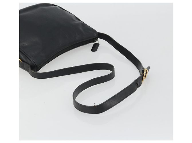 Borsa a Spalla GUCCI Horsebit in Pelle Nera e Oro Auth 186667 Nero D'oro - vista 7