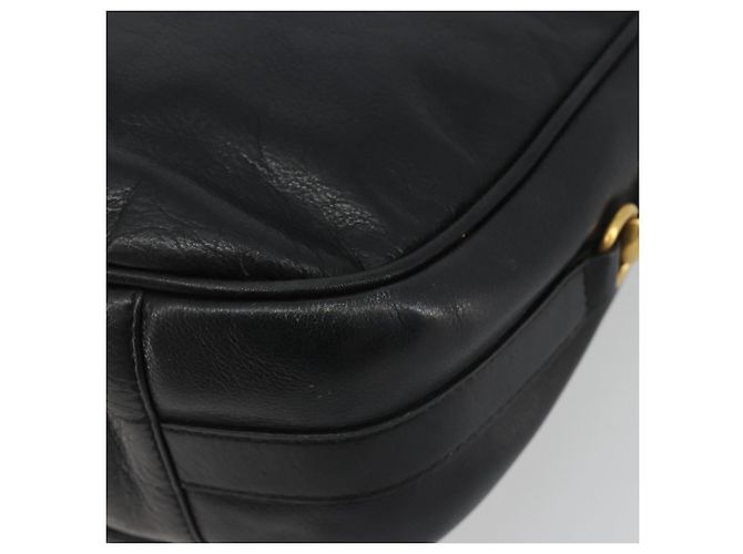 Borsa a Spalla GUCCI Horsebit in Pelle Nera e Oro Auth 186667 Nero D'oro - vista 9