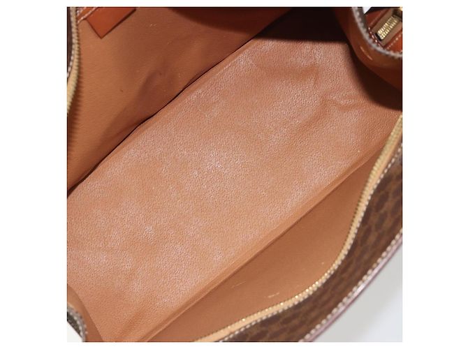 Céline Borsa CELINE Macadam Canvas PVC Pelle Marrone Oro Autentica mr2666 D'oro - vista 11