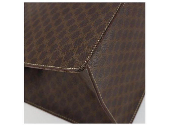 Céline Borsa CELINE Macadam Canvas PVC Pelle Marrone Oro Autentica mr2666 D'oro - vista 14