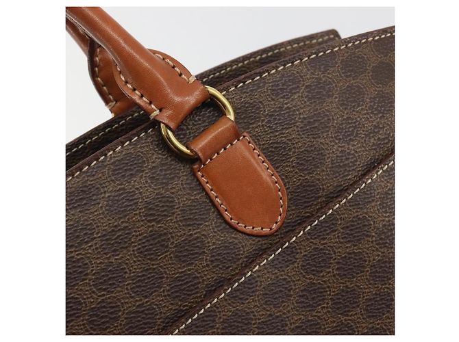 Céline Borsa CELINE Macadam Canvas PVC Pelle Marrone Oro Autentica mr2666 D'oro - vista 17