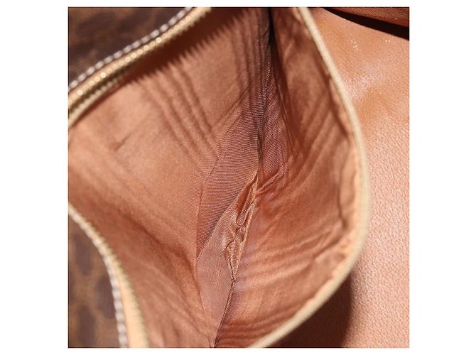 Céline Borsa CELINE Macadam Canvas PVC Pelle Marrone Oro Autentica mr2666 D'oro - vista 23