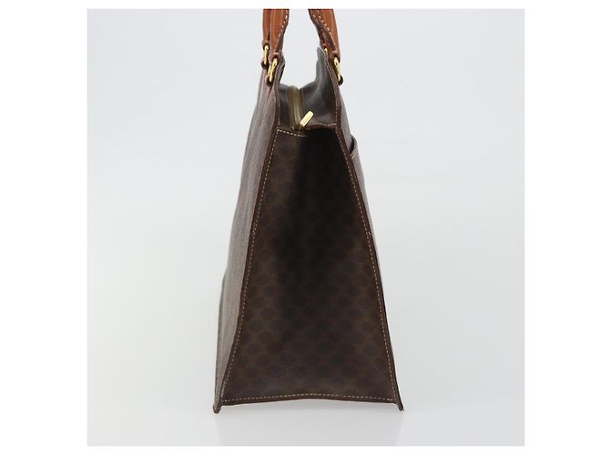 Céline Borsa CELINE Macadam Canvas PVC Pelle Marrone Oro Autentica mr2666 D'oro - vista 3