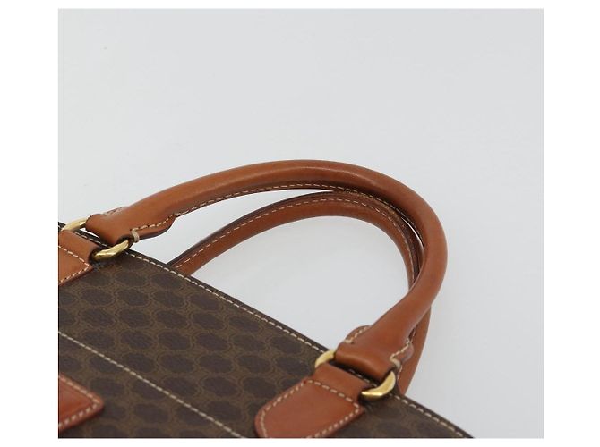 Céline Borsa CELINE Macadam Canvas PVC Pelle Marrone Oro Autentica mr2666 D'oro - vista 8