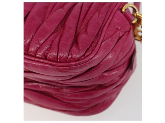 Borsa a Spalla Miu Miu Matelassé in Pelle Rosa Oro Auth 190334A D'oro - vista 10
