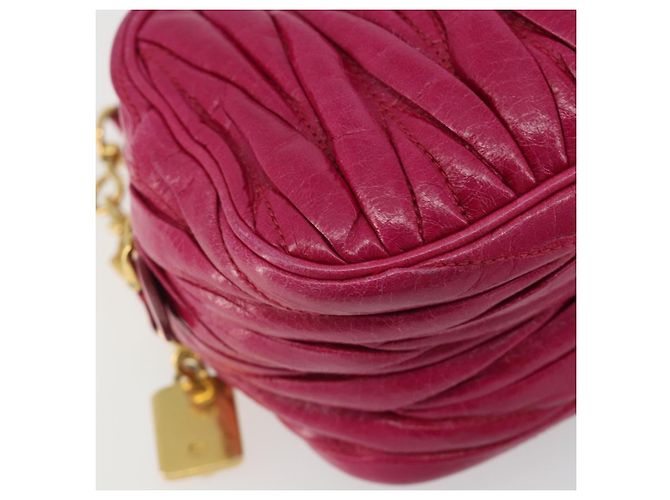 Borsa a Spalla Miu Miu Matelassé in Pelle Rosa Oro Auth 190334A D'oro - vista 11