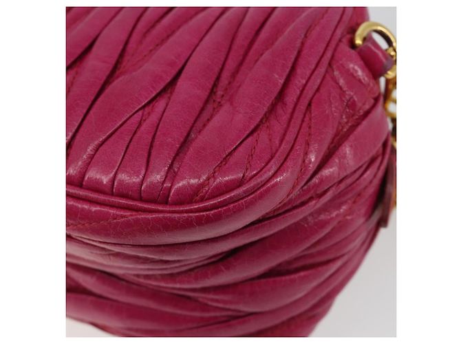 Borsa a Spalla Miu Miu Matelassé in Pelle Rosa Oro Auth 190334A D'oro - vista 12