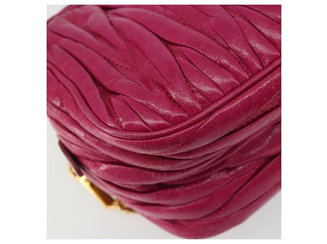 Borsa a Spalla Miu Miu Matelassé in Pelle Rosa Oro Auth 190334A D'oro - vista 13