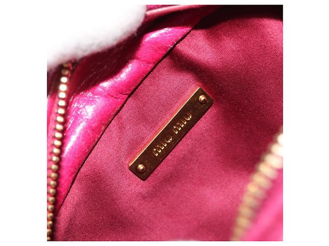 Borsa a Spalla Miu Miu Matelassé in Pelle Rosa Oro Auth 190334A D'oro - vista 16