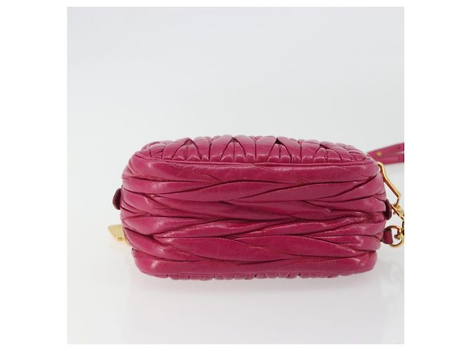 Borsa a Spalla Miu Miu Matelassé in Pelle Rosa Oro Auth 190334A D'oro - vista 9