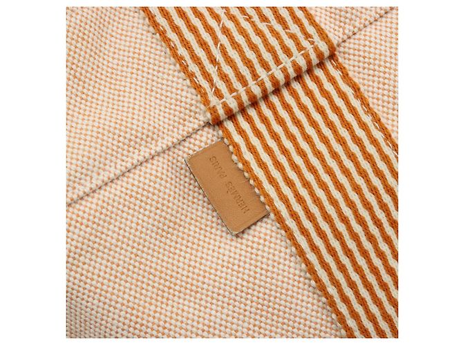 Hermès HERMES Fourre Tout PM Handtasche Canvas Orange Silber Authentisch 186705A - Ansicht 14