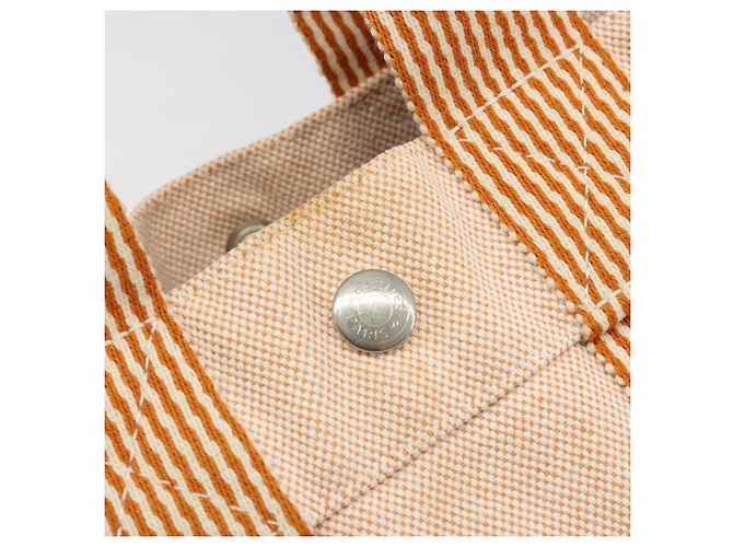 Hermès HERMES Fourre Tout PM Handtasche Canvas Orange Silber Authentisch 186705A - Ansicht 15