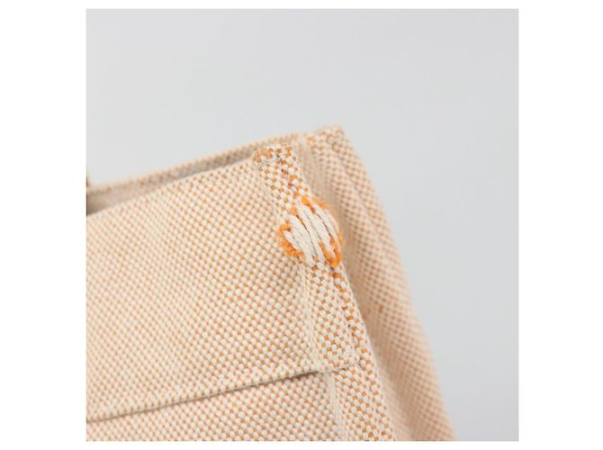 Hermès HERMES Fourre Tout PM Handtasche Canvas Orange Silber Authentisch 186705A - Ansicht 16
