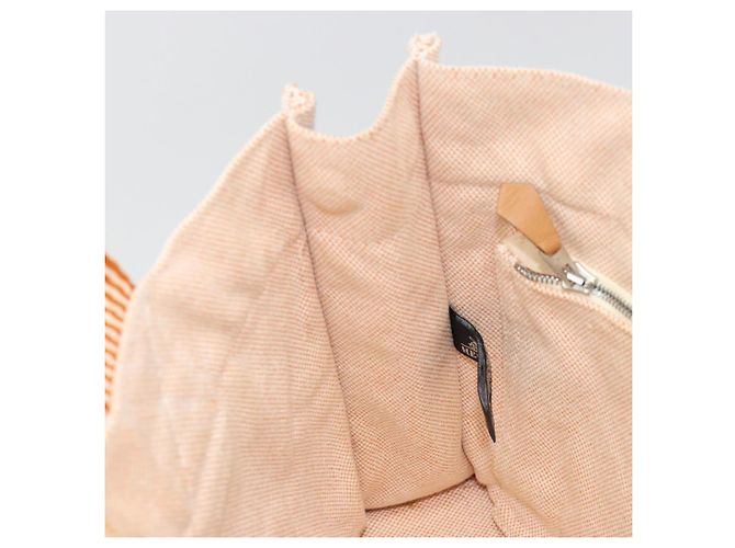 Hermès HERMES Fourre Tout PM Handtasche Canvas Orange Silber Authentisch 186705A - Ansicht 19
