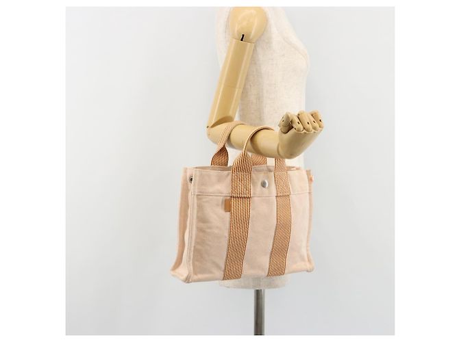 Hermès HERMES Fourre Tout PM Handtasche Canvas Orange Silber Authentisch 186705A - Ansicht 23