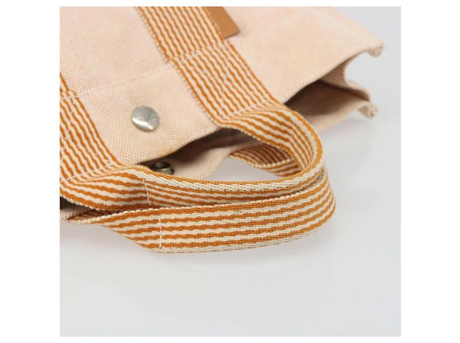 Hermès HERMES Fourre Tout PM Handtasche Canvas Orange Silber Authentisch 186705A - Ansicht 7