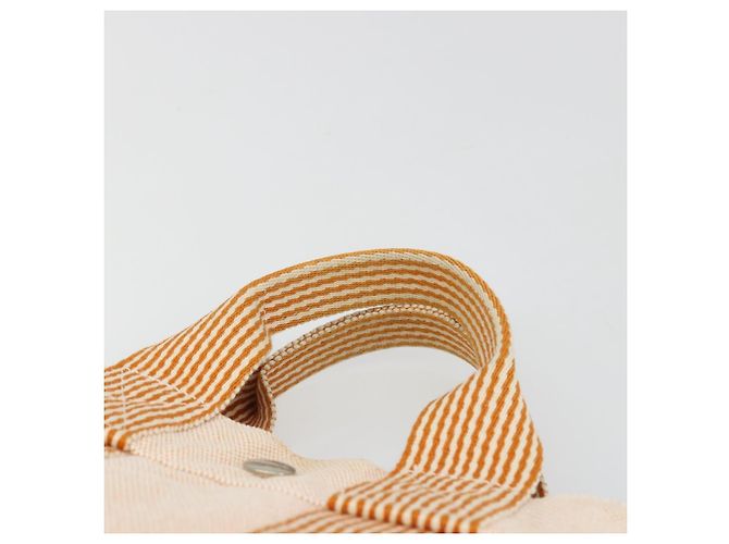 Hermès HERMES Fourre Tout PM Handtasche Canvas Orange Silber Authentisch 186705A - Ansicht 8