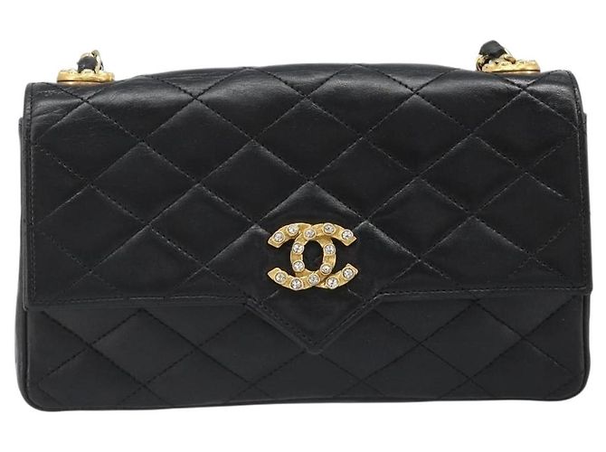 CHANEL Matelasse Bijoux Chain Shoulder Bag Pelle Nera Gold CC Auth hk3824 Nero D'oro - vista 2