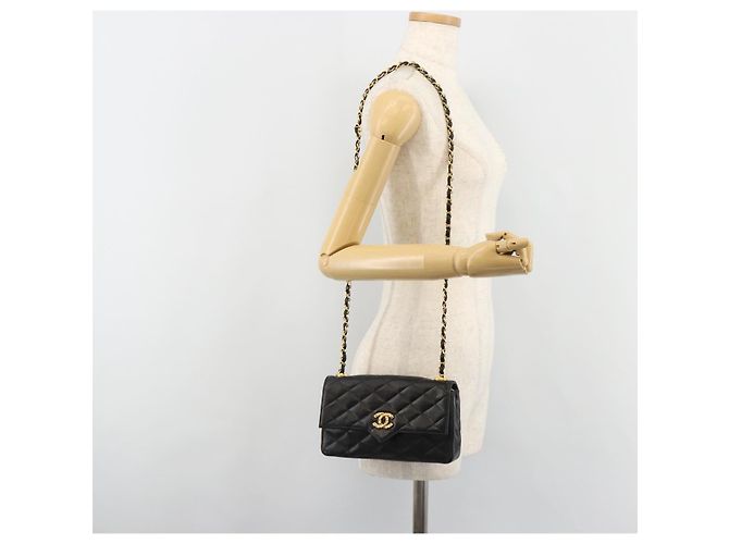 CHANEL Matelasse Bijoux Chain Shoulder Bag Pelle Nera Gold CC Auth hk3824 Nero D'oro - vista 23