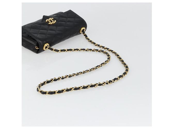 CHANEL Matelasse Bijoux Chain Shoulder Bag Pelle Nera Gold CC Auth hk3824 Nero D'oro - vista 7