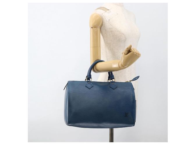 LOUIS VUITTON Borsa Epi Speedy 30 Toledo Blue M43005 LV Auth BSZ702A - vista 21