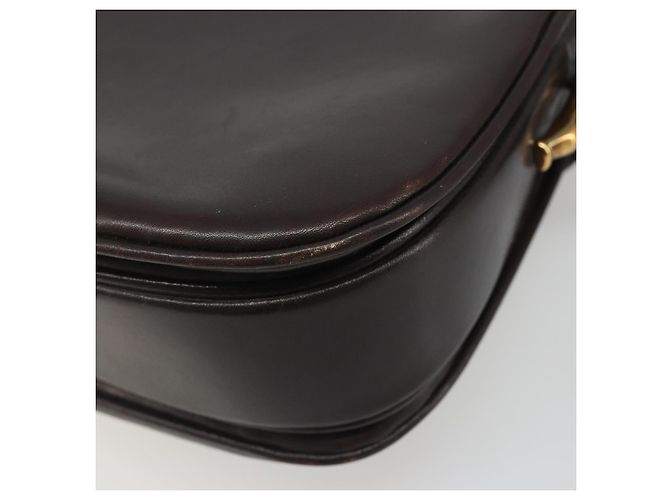 GUCCI Shoulder Bag Leather Brown Gold Auth ka4228 Golden - view 13