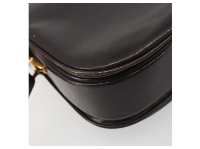GUCCI Shoulder Bag Leather Brown Gold Auth ka4228 Golden - view 14