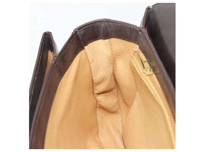 GUCCI Shoulder Bag Leather Brown Gold Auth ka4228 Golden - view 21