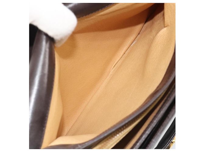 GUCCI Shoulder Bag Leather Brown Gold Auth ka4228 Golden - view 22