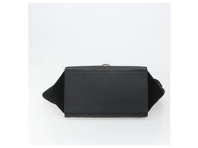 Céline CELINE Borsa Trapeze in pelle e scamosciato nero argento Autentica 186832V - vista 12