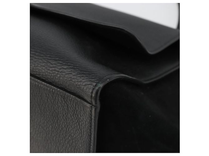 Céline CELINE Borsa Trapeze in pelle e scamosciato nero argento Autentica 186832V - vista 13