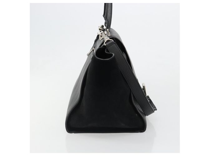 Céline CELINE Borsa Trapeze in pelle e scamosciato nero argento Autentica 186832V - vista 5