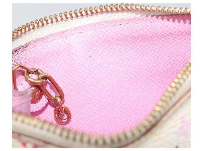 LOUIS VUITTON Multicolor Pochette Cles NM Purse White M93734 LV Auth 190030 - view 17