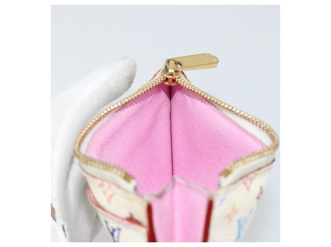 LOUIS VUITTON Multicolor Pochette Cles NM Purse White M93734 LV Auth 190030 - view 18