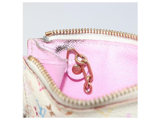 LOUIS VUITTON Multicolor Pochette Cles NM Purse White M93734 LV Auth 190030 - view 9