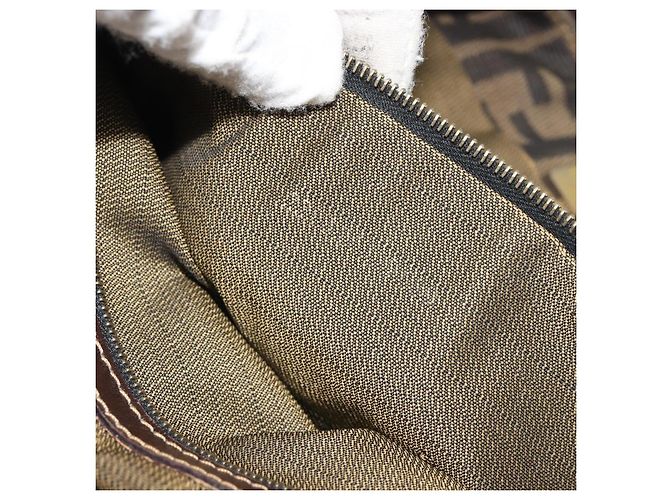 FENDI Zucca Canvas Handtasche Braun Schwarz Authentisch ka2934 - Ansicht 24