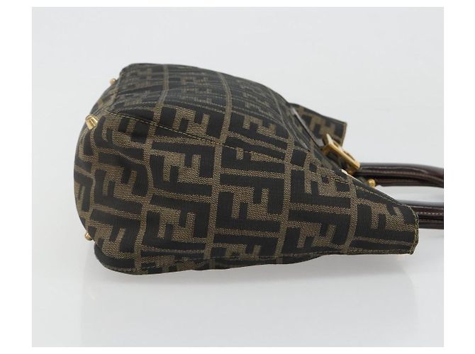 FENDI Zucca Canvas Handtasche Braun Schwarz Authentisch ka2934 - Ansicht 4