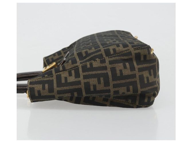 FENDI Zucca Canvas Handtasche Braun Schwarz Authentisch ka2934 - Ansicht 5