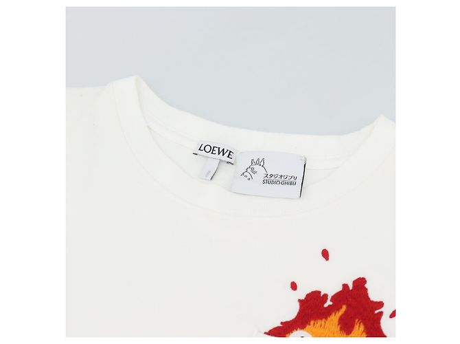 Camiseta LOEWE LOEWE �~ Studio Ghibli Calcifer Howl's Moving Castle Auth 167098M Blanco - vista 12